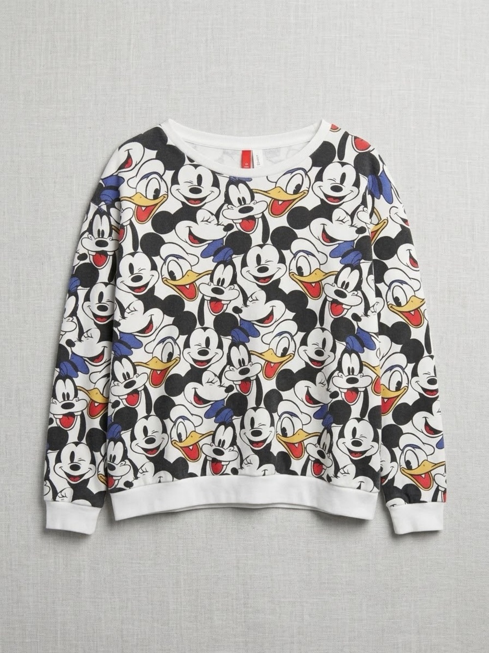 H&M White Crewneck Sweater with Disney Character Print